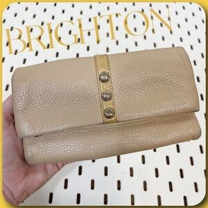 Brighton Nolita Tan Soft Leather Fold-Over Wallet